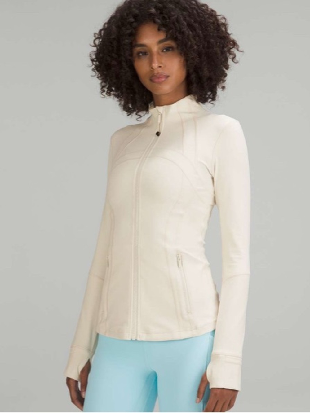 lululemon athletica White Opal Full-Zip Define Jacket Size 8 EUC